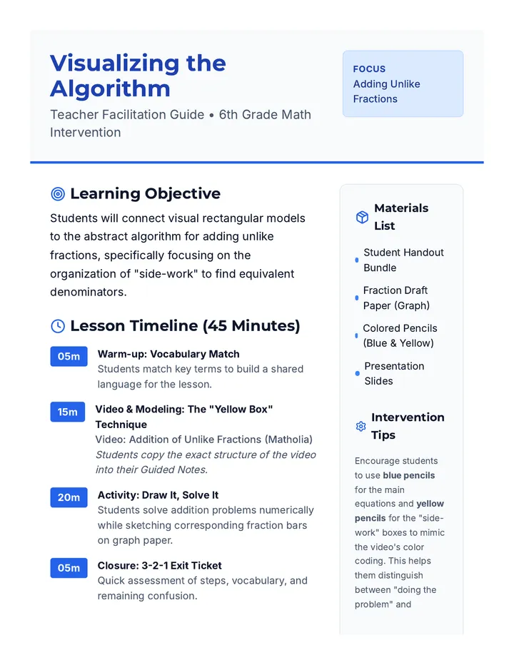 Algorithm Facilitation Guide