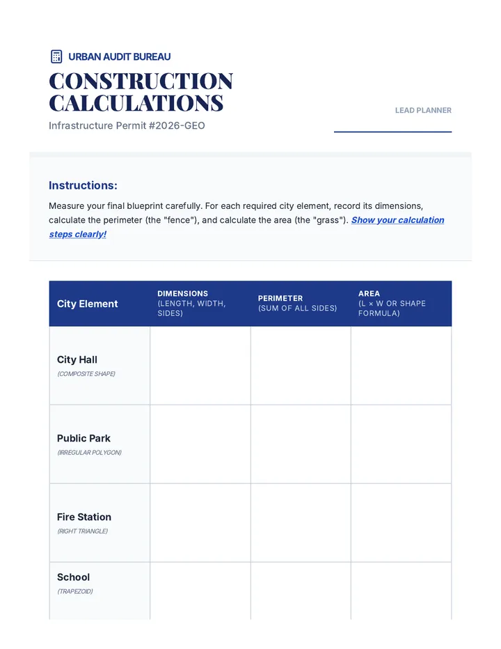Construction Calc Worksheet