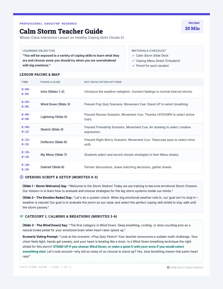 Calm Storm Teacher Guide
