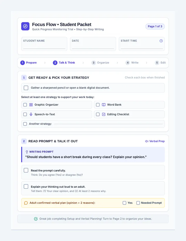 Focus Flow Student Packet