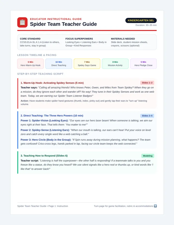 Spider Team Teacher Guide