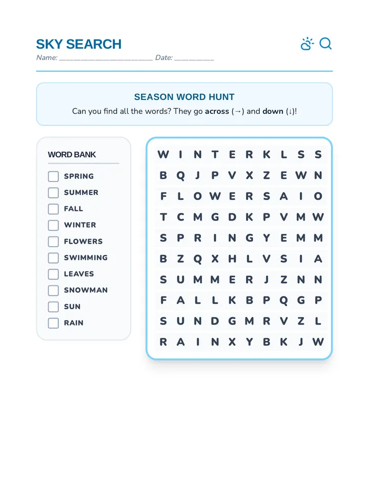 Sky Search Word Find