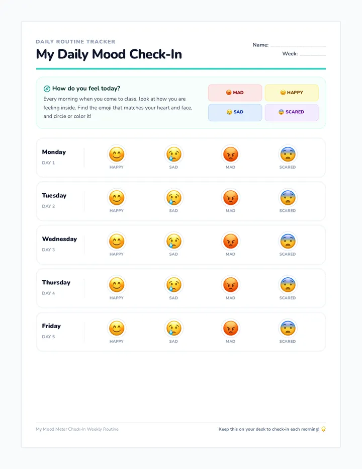 Mood Meter Check-In Tracker