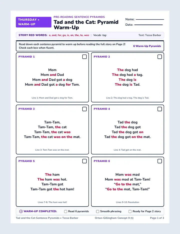 Thursday Decodable Reader