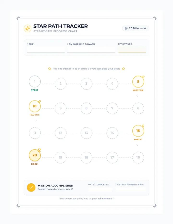 Star Path Sticker Chart