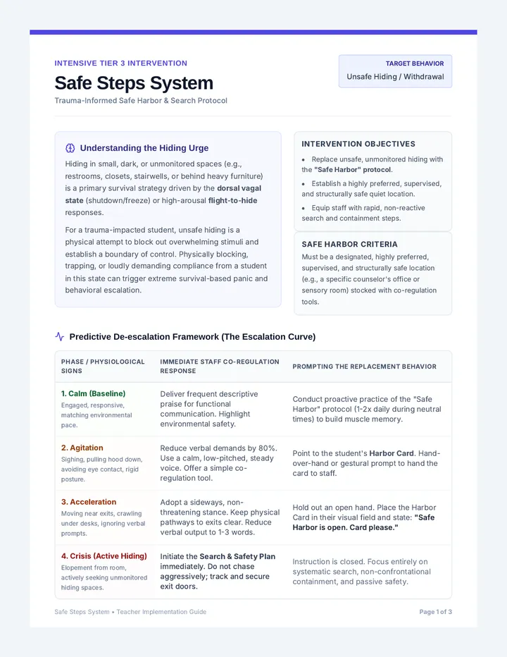 Safe Steps Teacher Guide