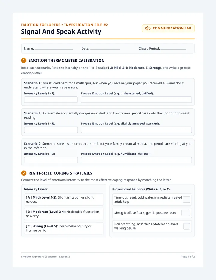 Signal And Speak Activity