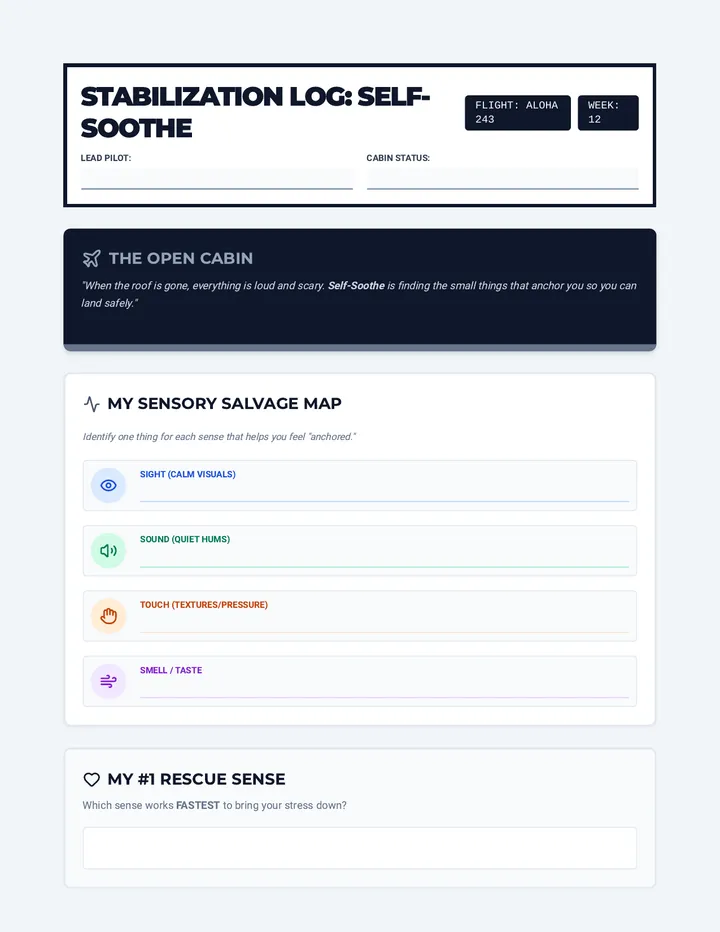Emergency Landing Gear Self Soothe Worksheet