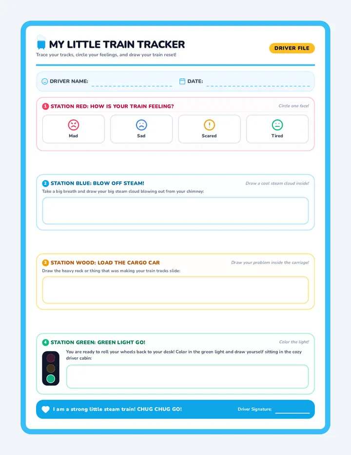 Little Train Tracker Worksheet