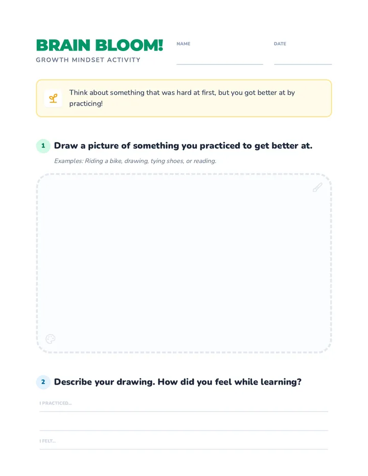 Brain Bloom Worksheet