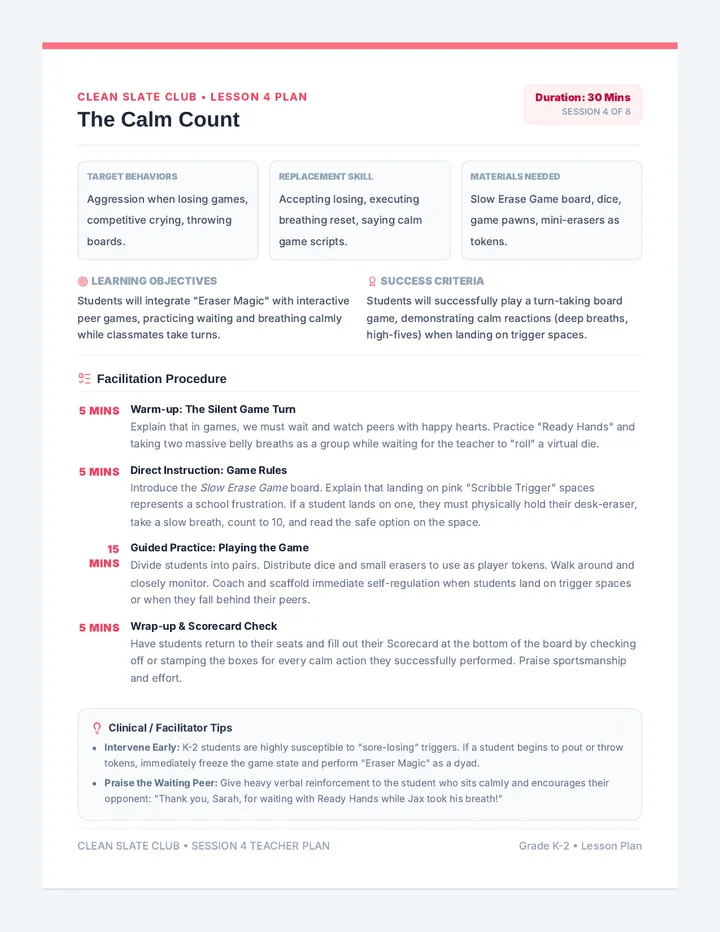 Slow Erase Lesson Plan