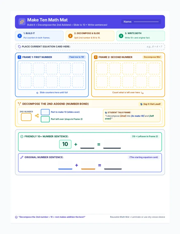 Make Ten Math Mat