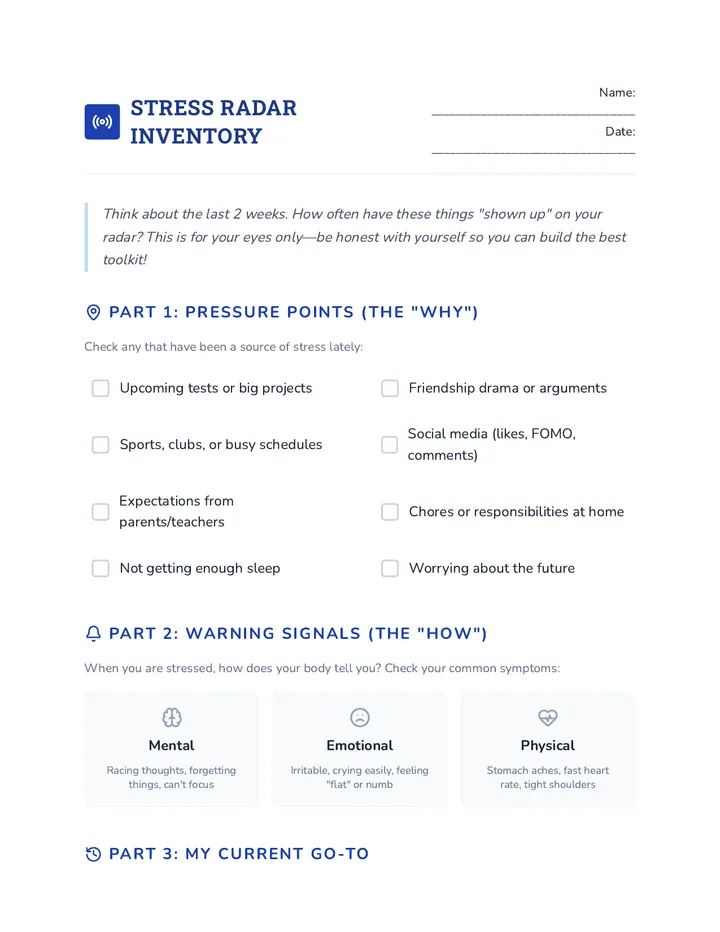 Stress Radar Inventory