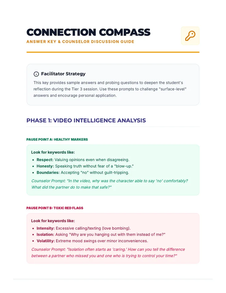 Connection Compass Answer Key