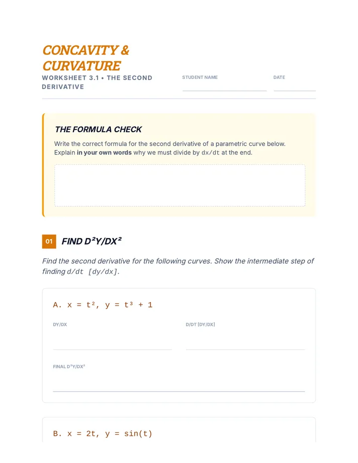 Concavity Analysis Worksheet