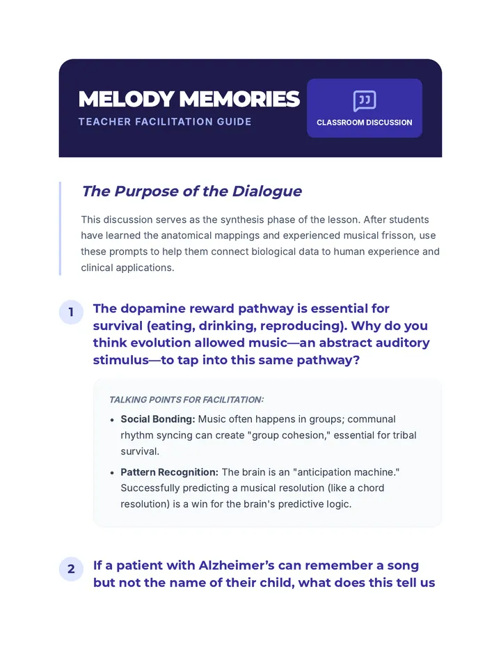 Melody Memories Discussion Guide