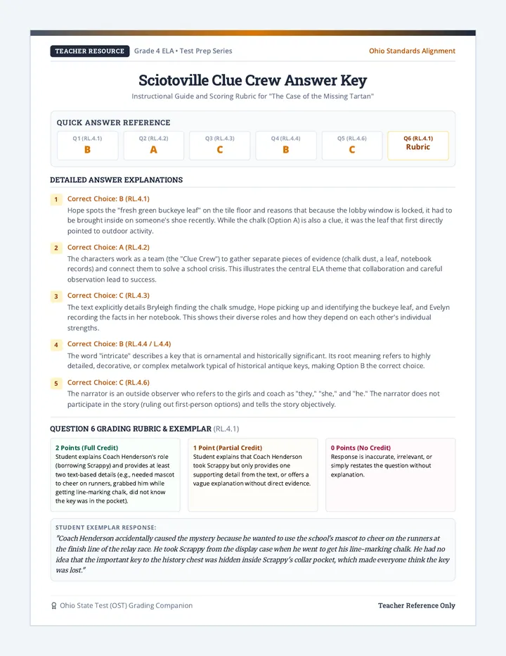 Sciotoville Clue Crew Answer Key