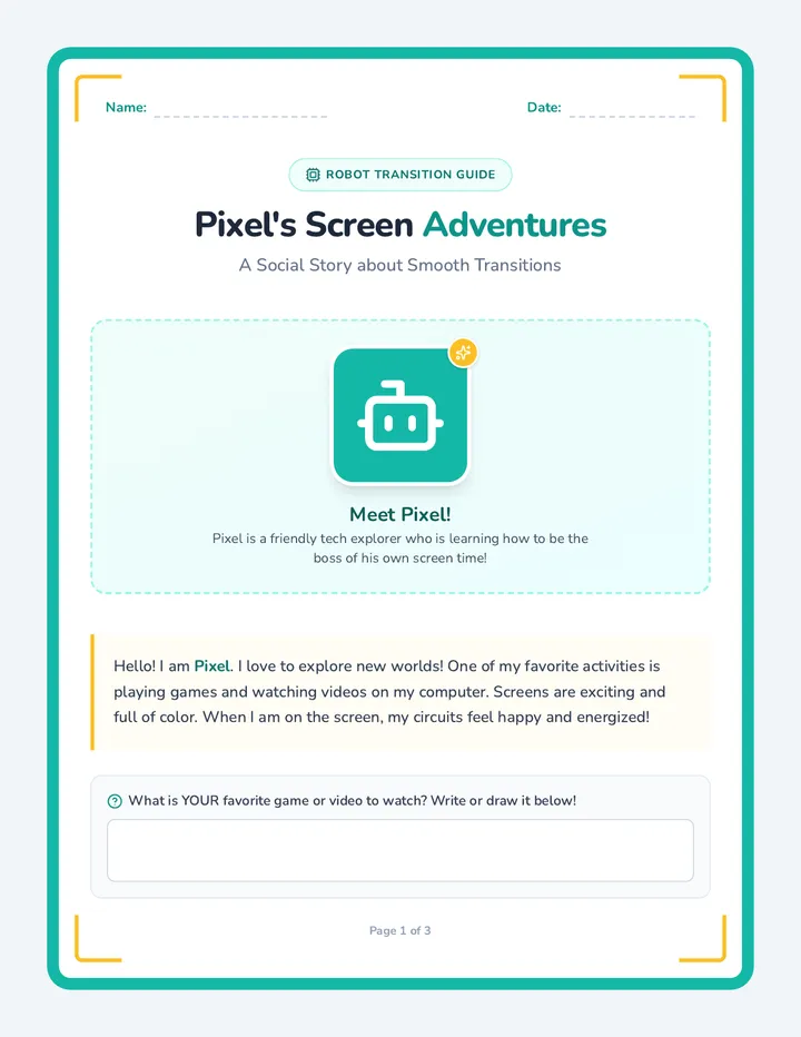 Screen Goodbye Social Story