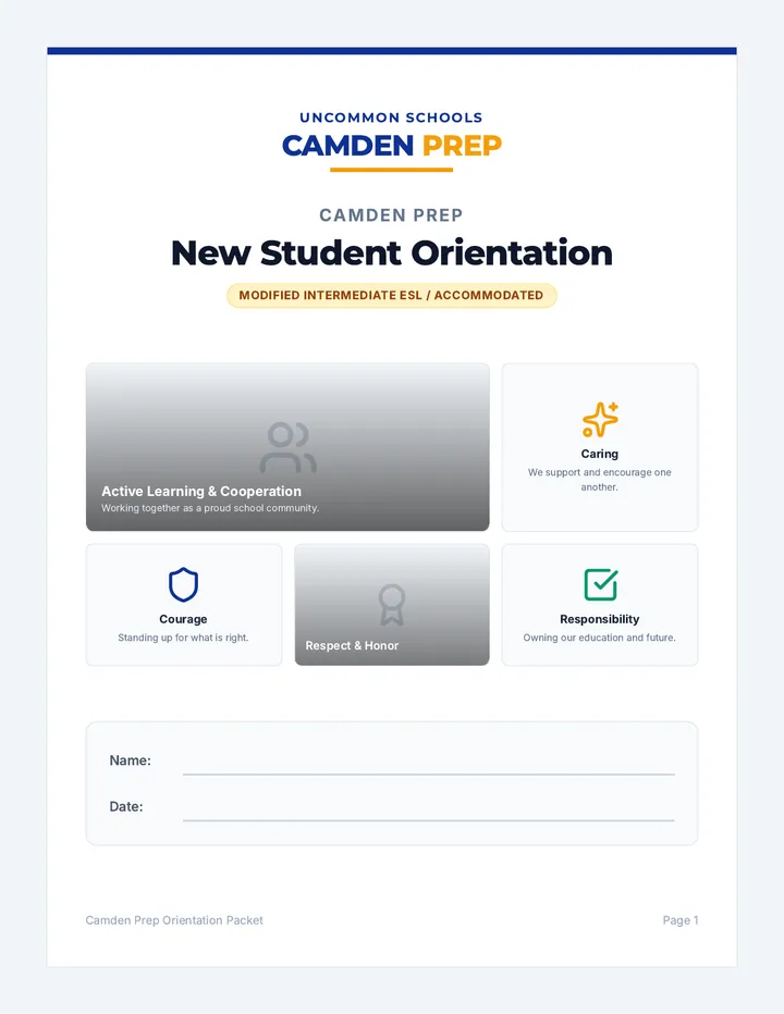 Orientation Packet Modified