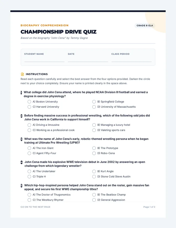 Championship Drive Quiz