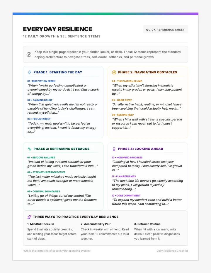 Resilience Stems Handout