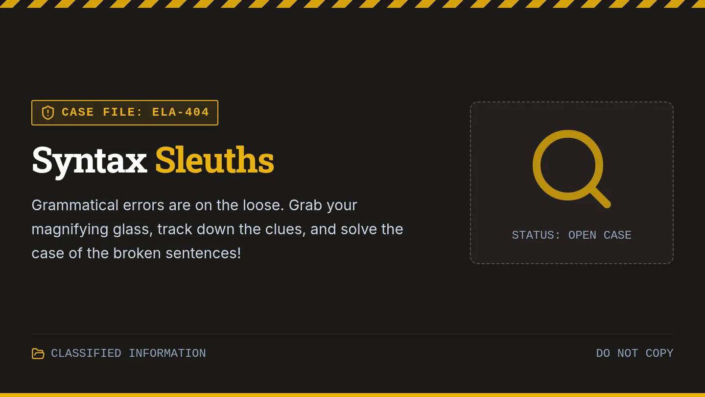 Syntax Sleuths Slide Deck