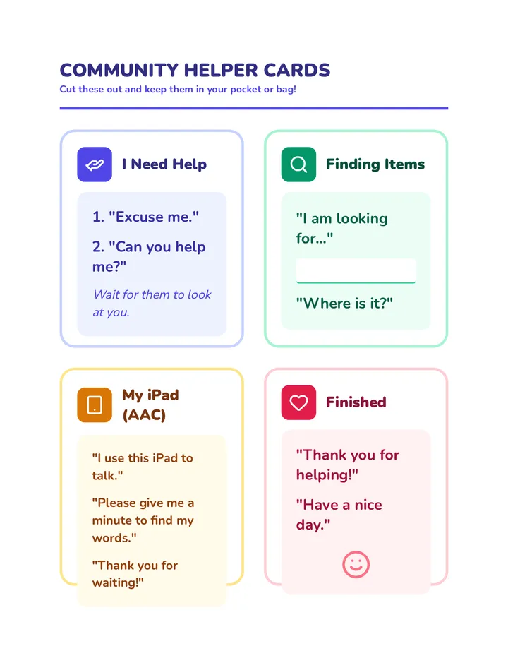 Help Me Script Cards
