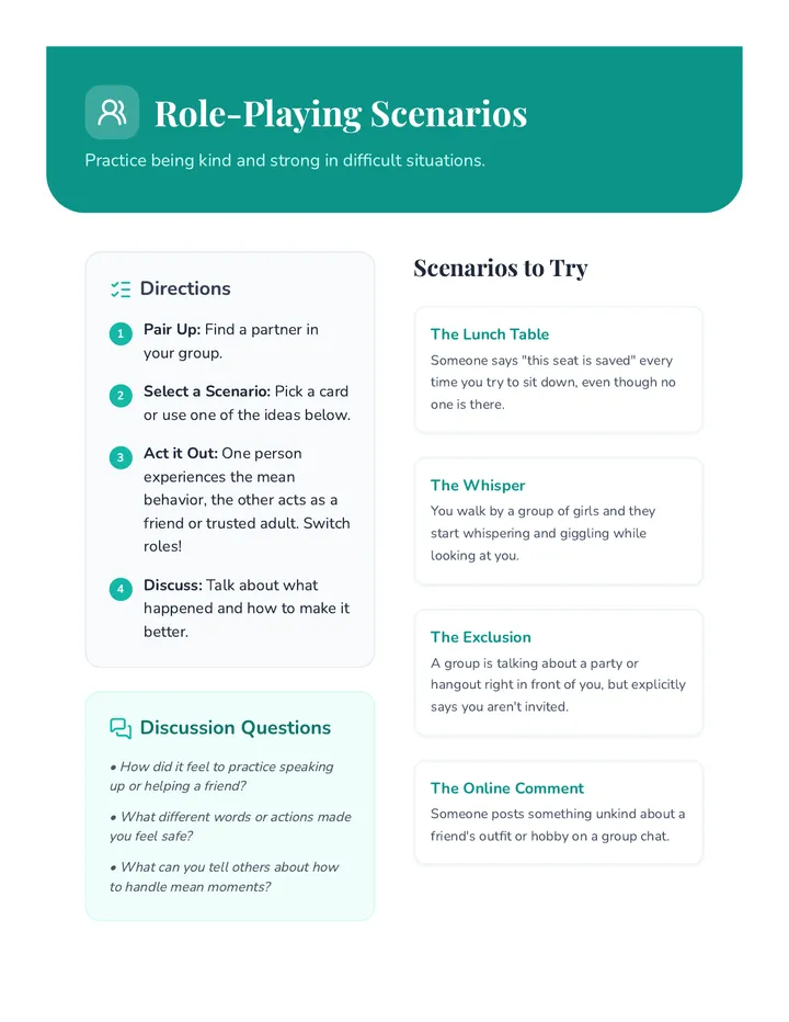 Role Playing Scenarios Handout