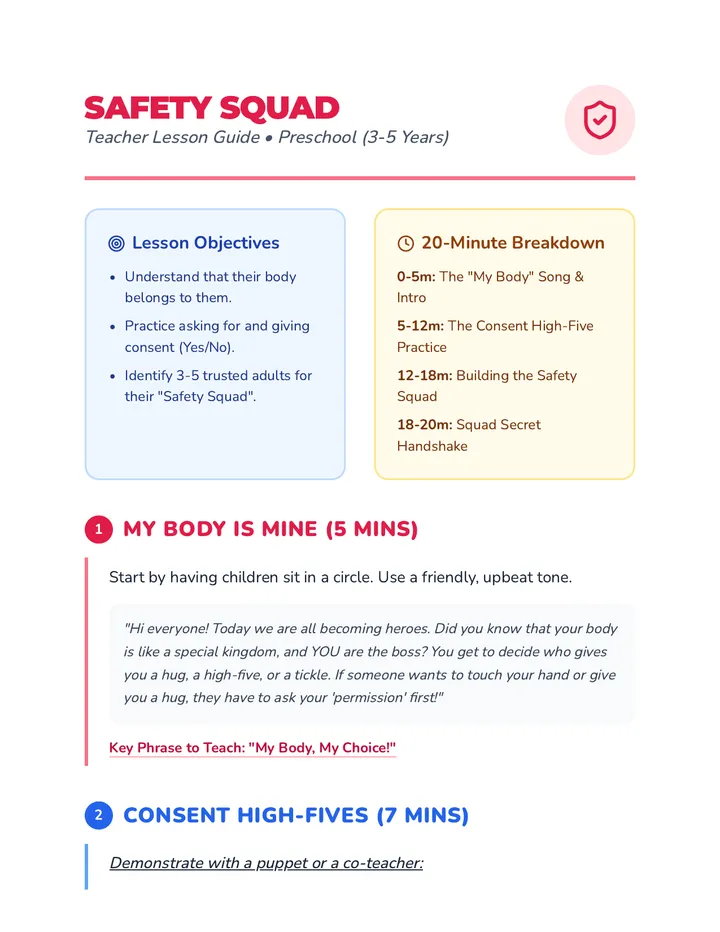 Safety Squad Teacher Guide