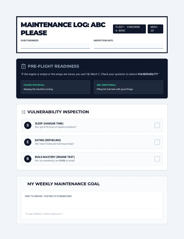 Maintenance Checklist ABC PLEASE Worksheet