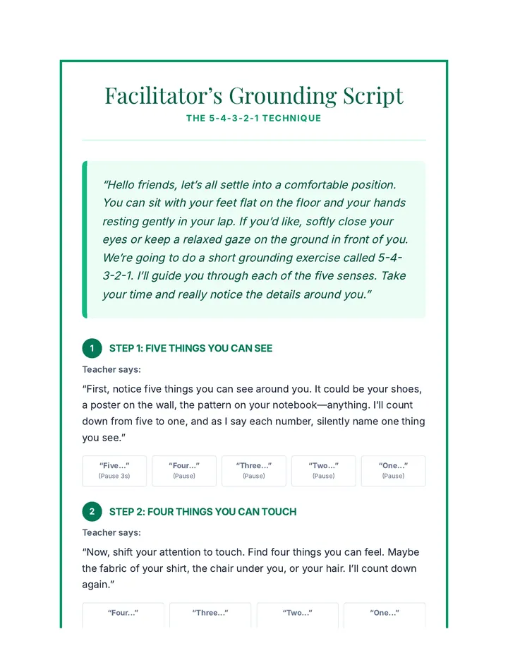 Facilitators Grounding Script Script