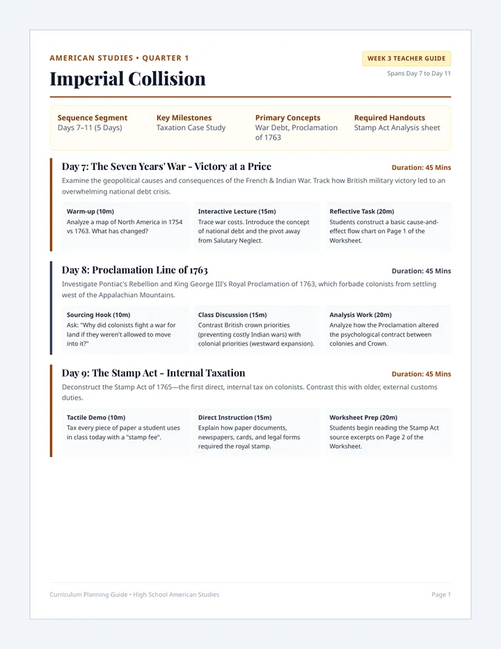 Imperial Collision Teacher Guide