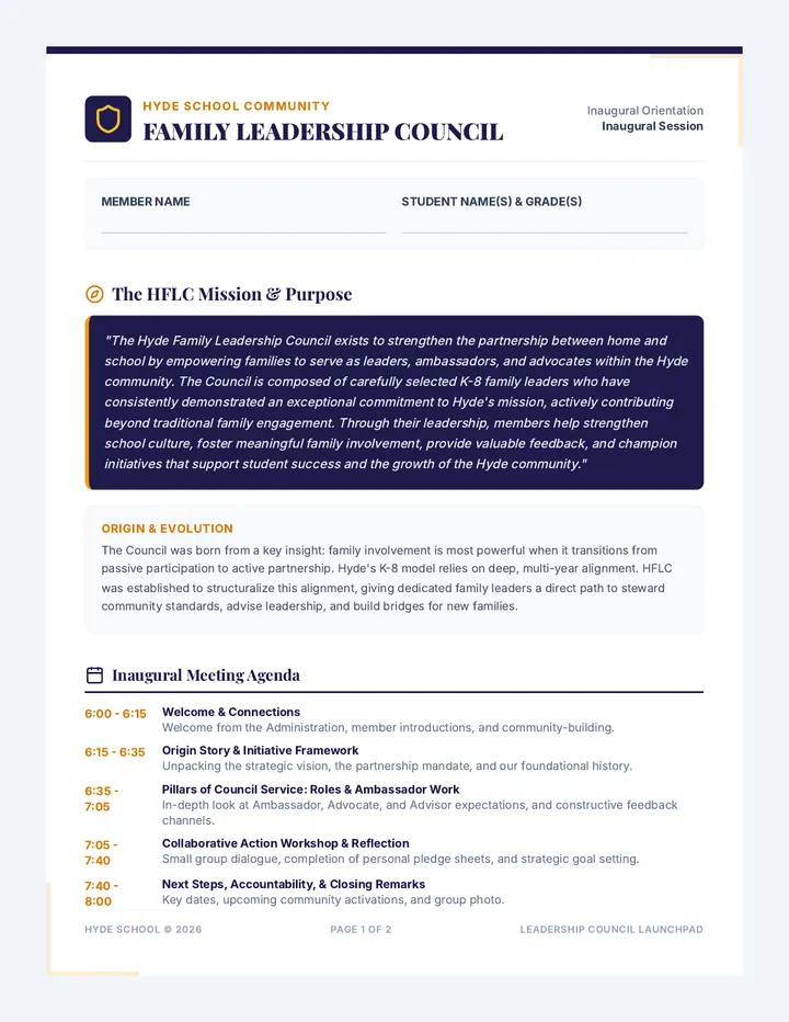 Leadership Council Launchpad Handout