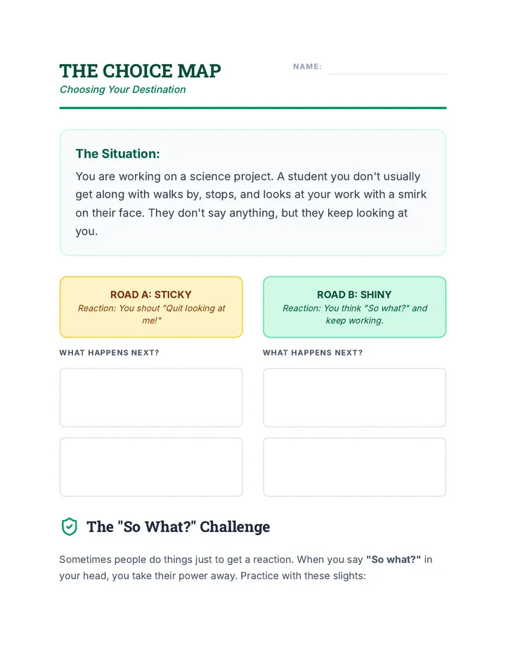 Choice Map Worksheet