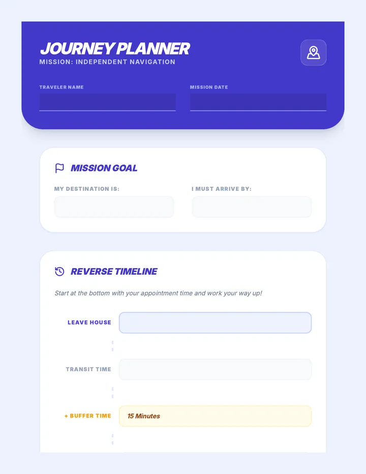 Journey Planner Worksheet