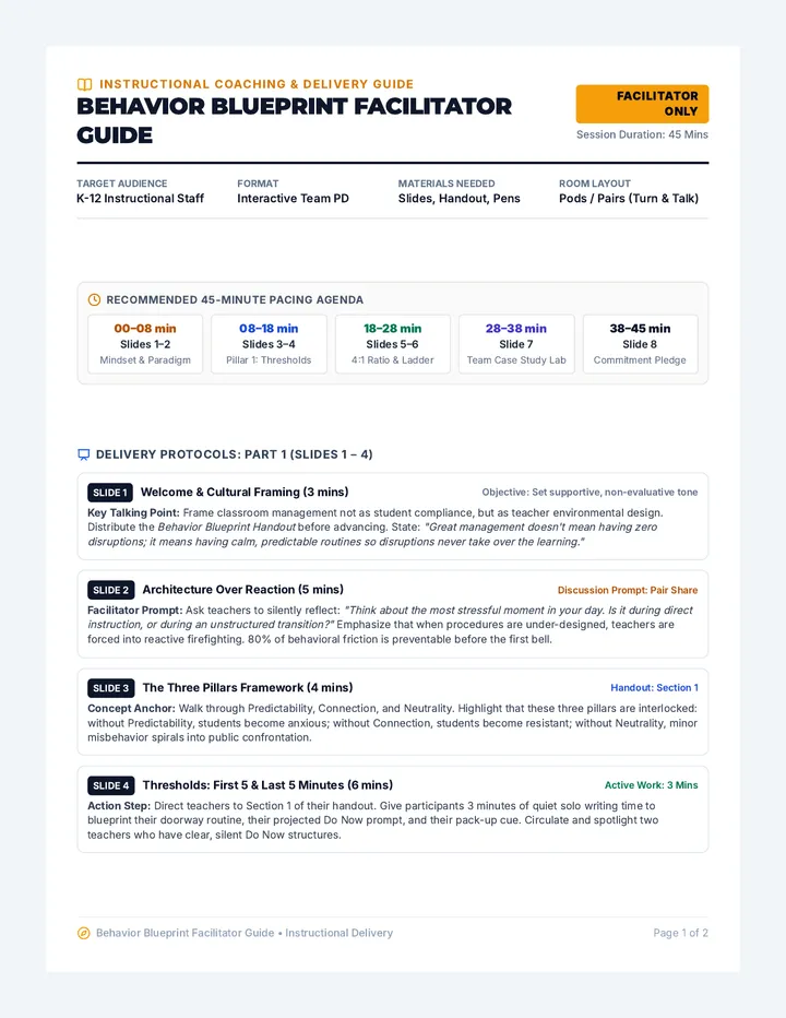 Behavior Blueprint Facilitator Guide