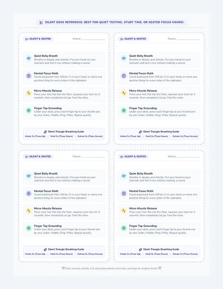 Silent Sitting Desk Cards