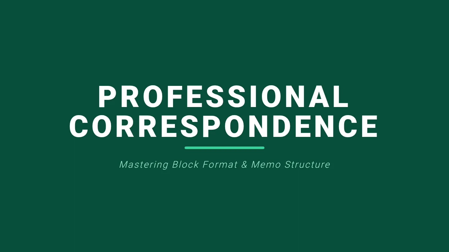 Professional Correspondence Slides