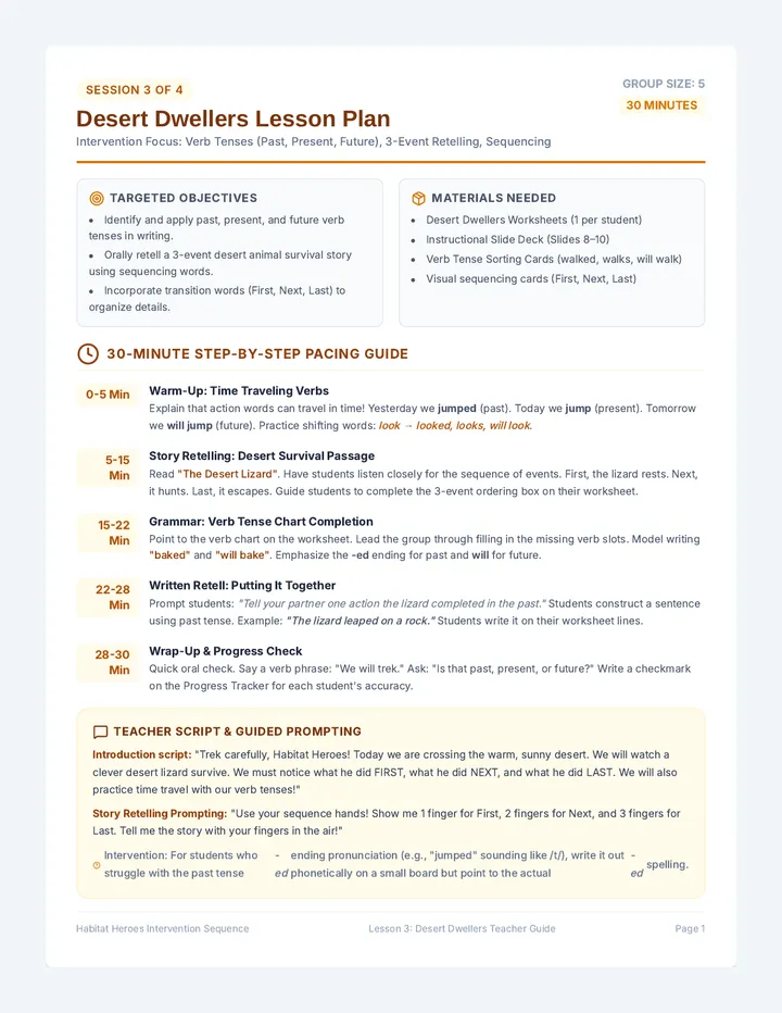 Desert Dwellers Teacher Guide