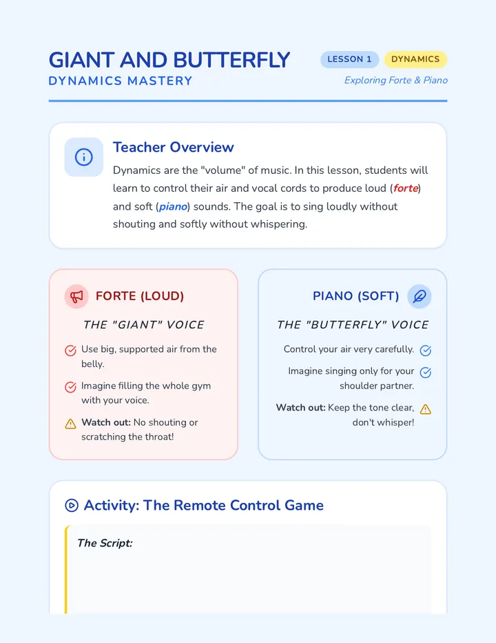 Giant and Butterfly Teacher Guide