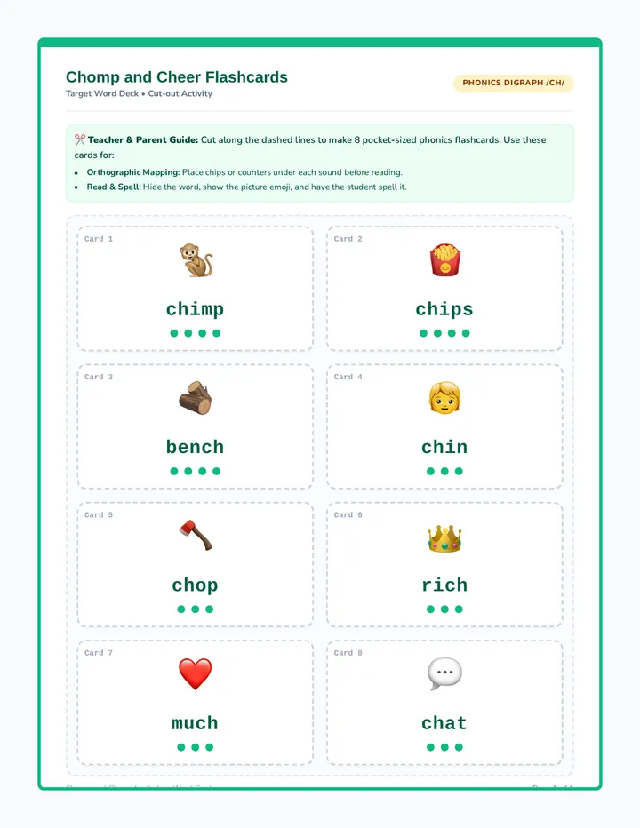 Chomp and Cheer Word Cards