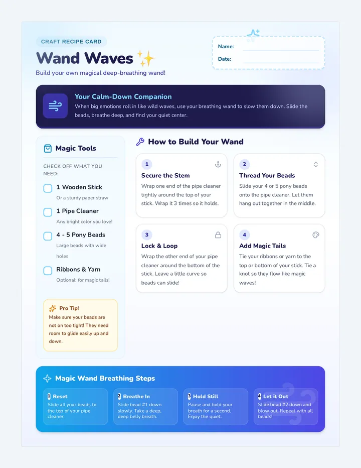 Wand Waves Recipe Card