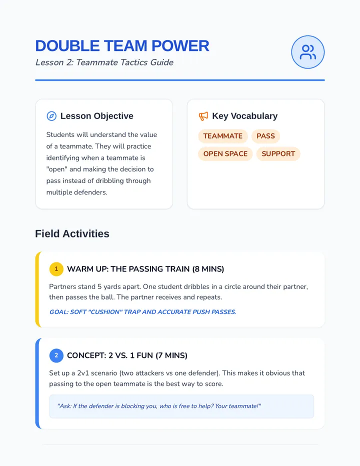 Teammate Tactics Teacher Guide