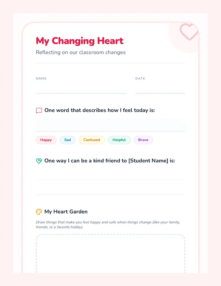 My Changing Heart Reflection