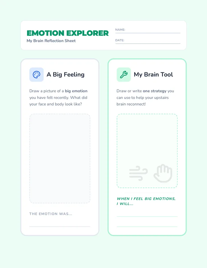 Emotion Explorer Worksheet