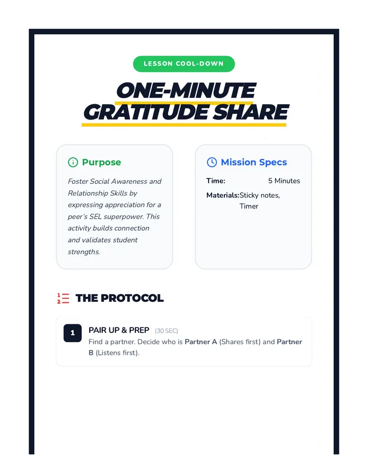 One-Minute Gratitude Share Guide