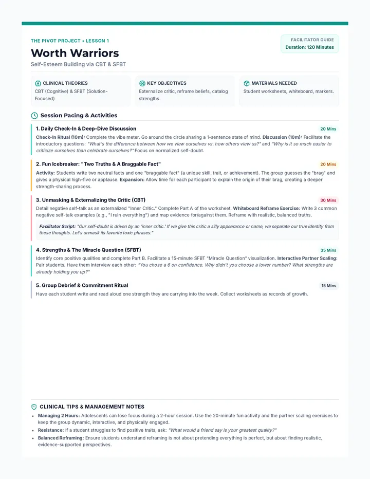 Worth Warriors Facilitator Guide
