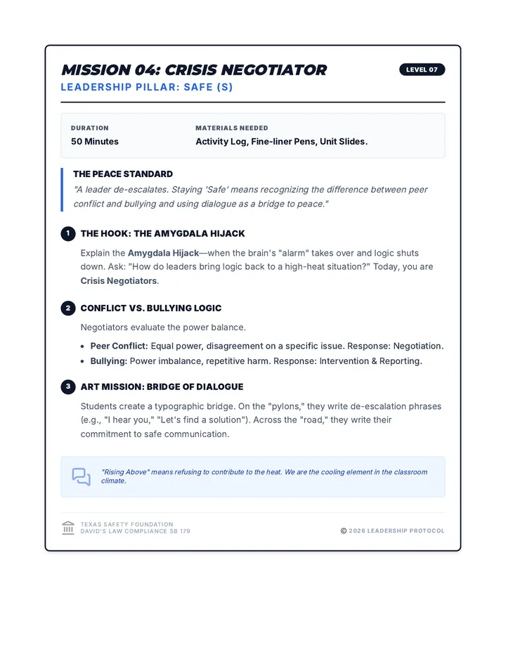 Rising Above Negotiator Teacher Guide