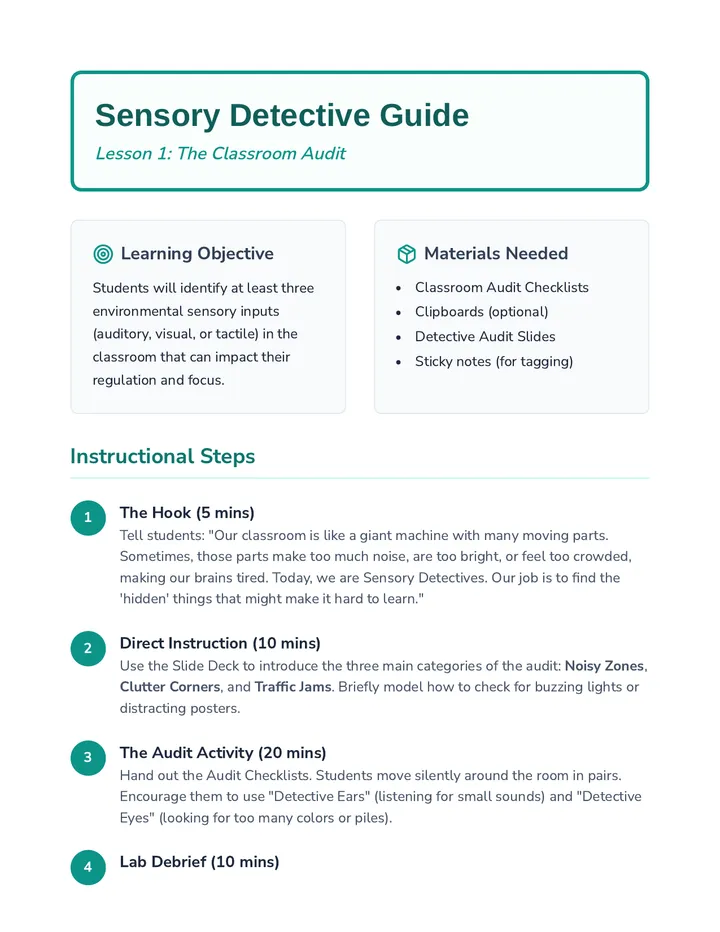 Sensory Detective Guide