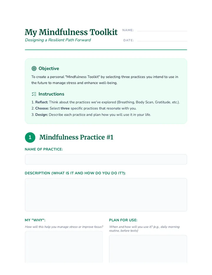 My Mindfulness Toolkit Project